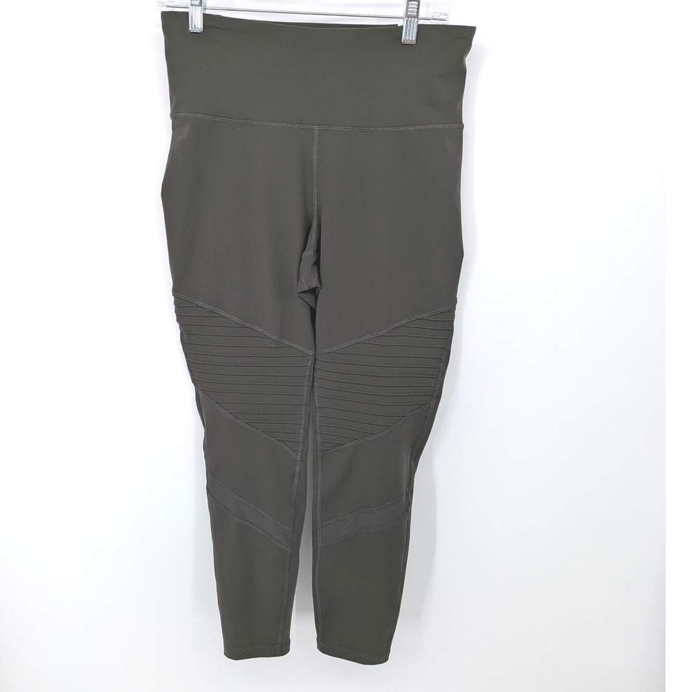 Old Navy‎ Elevate Leggings Women Large Gray Moto High Rise Go-Dry Ankle 7/8